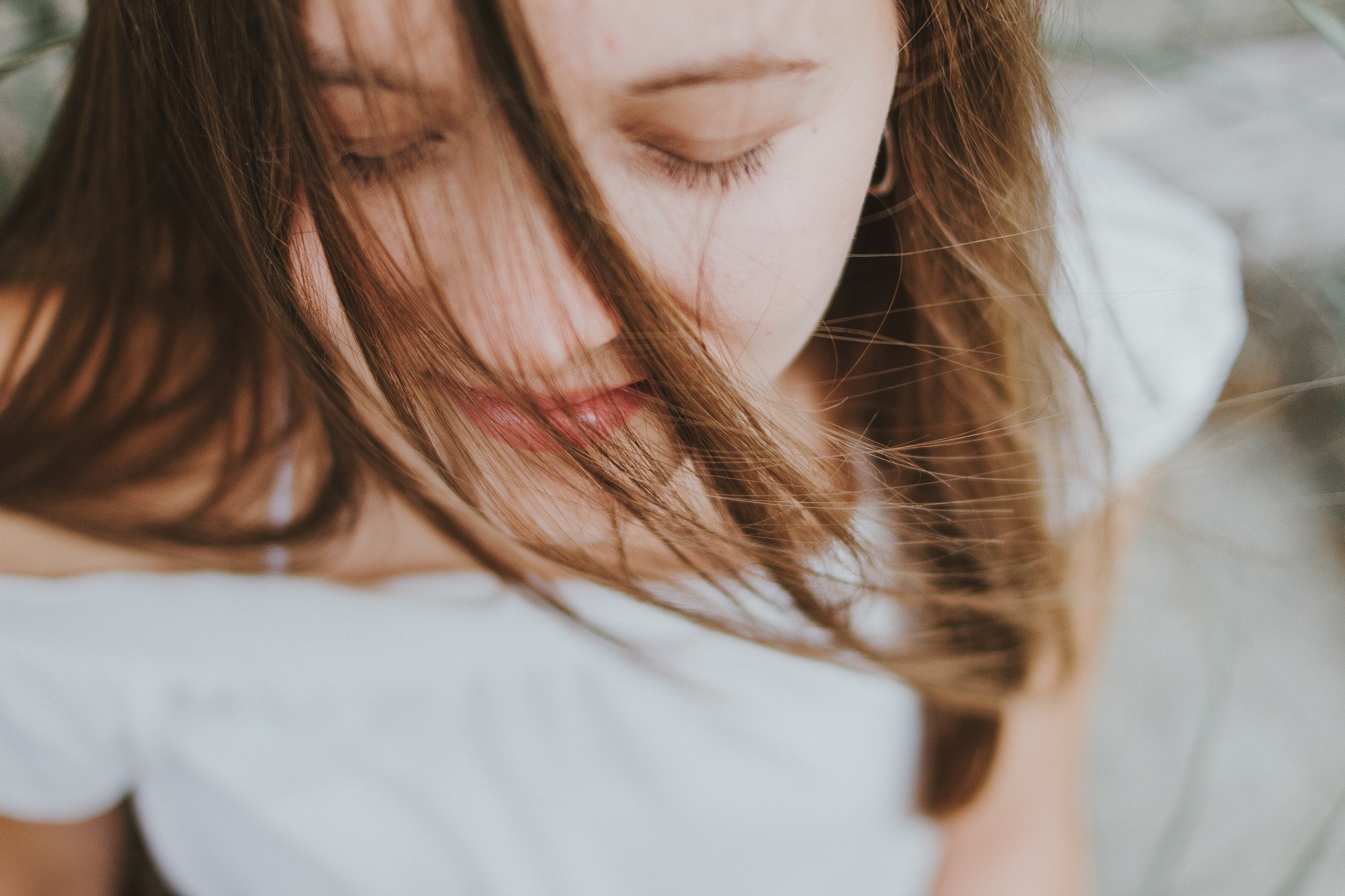 woman's peaceful face