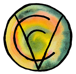 Receive_scan_noBckgrd _sm72 Watercolor with greens, oranges, and yellows representing Receive